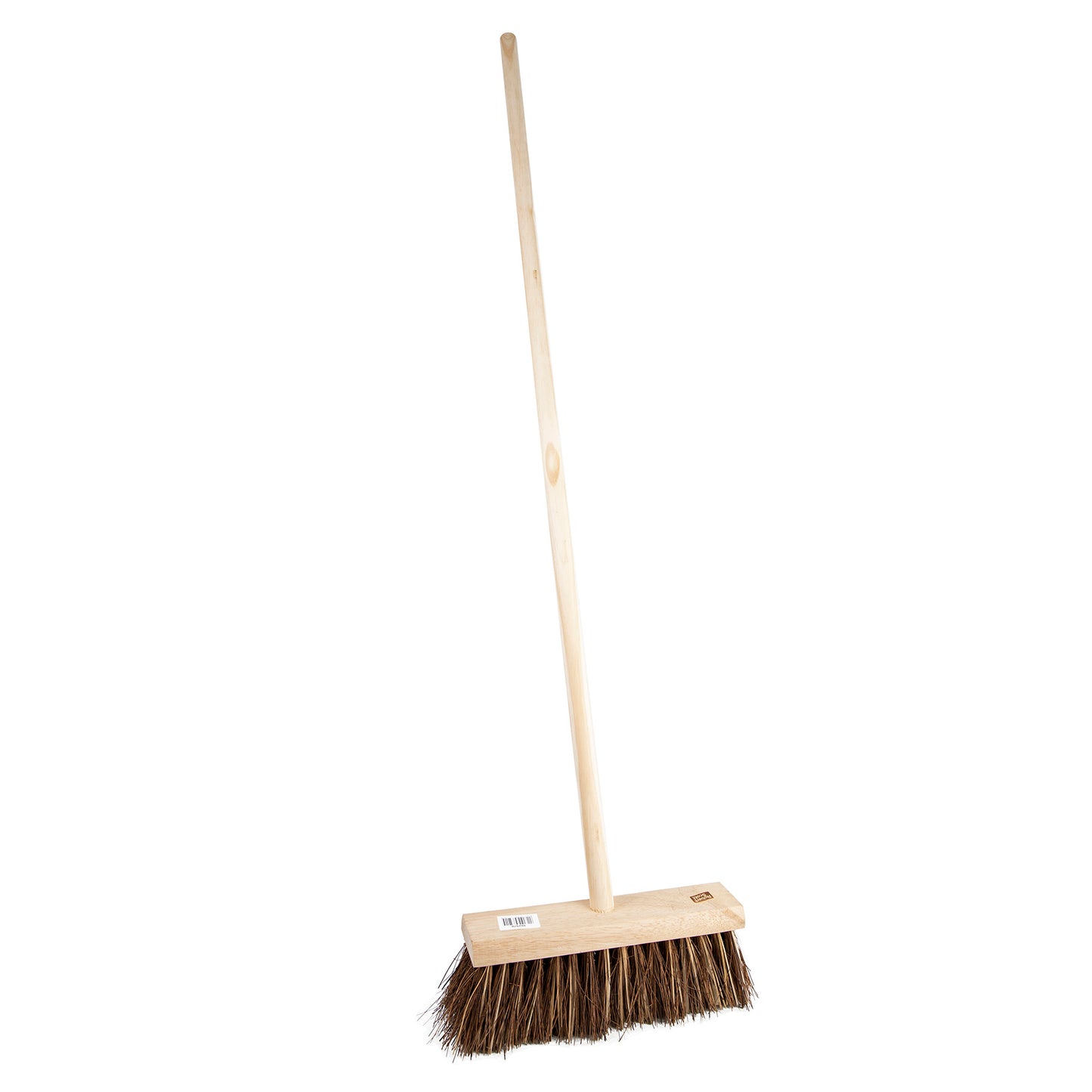 Square Wooden Yard Broom with Bassine Bristles & Handle | 13"