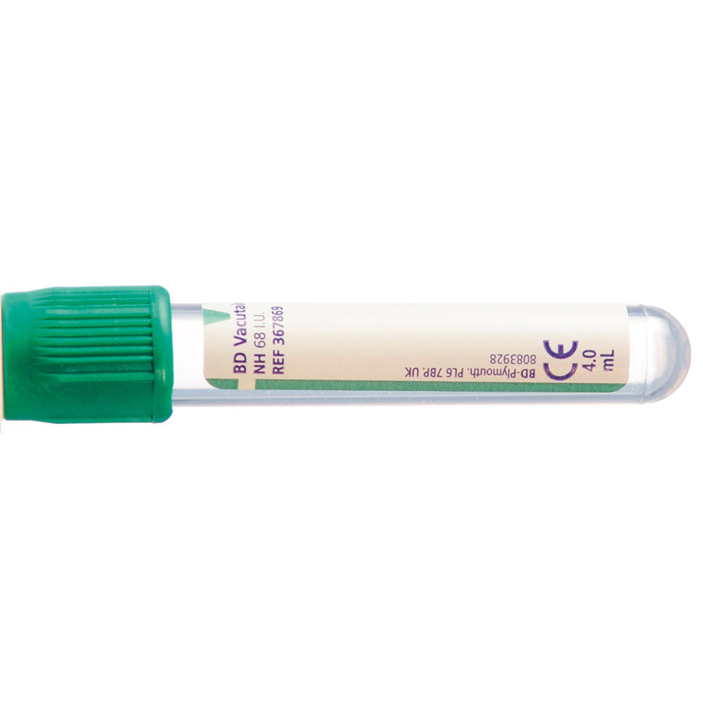 BD Vacutainer® Green Heparin Plasma Analysis Tubes | Various Sizes