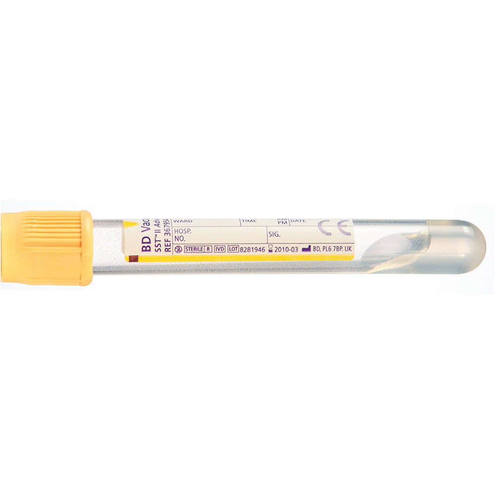 BD Vacutainer® Yellow SST II Advance Tubes | Box of 100