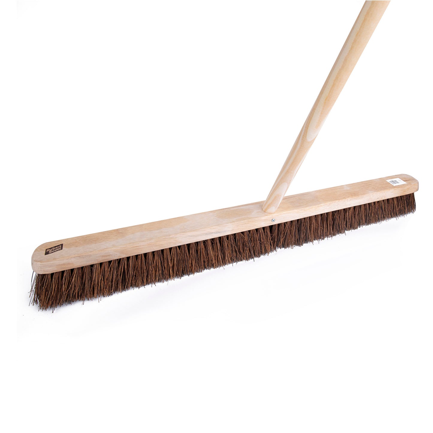 Wooden Broom with Stiff Bassine Bristles & Handle