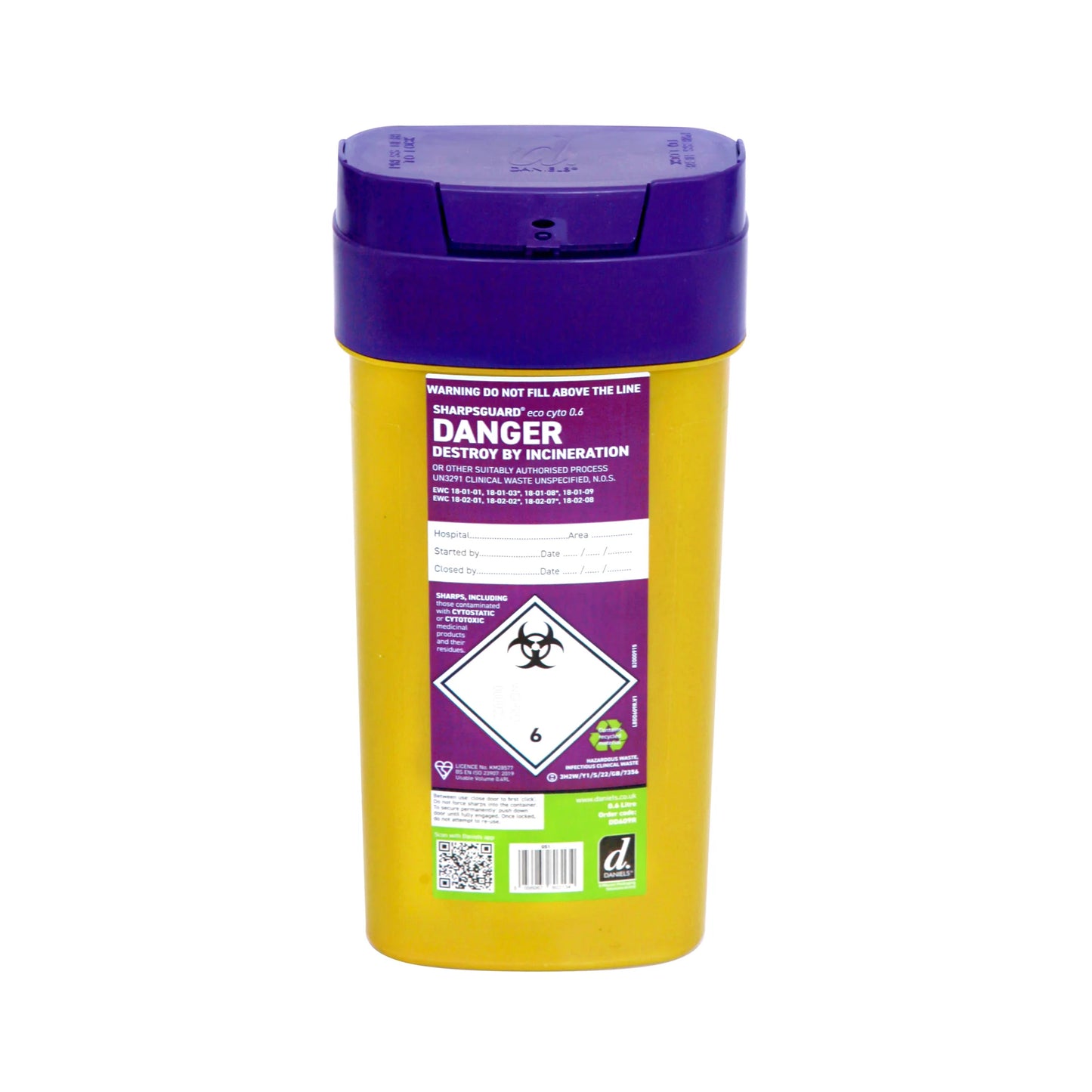 Sharpsguard Eco Purple Cyto Sharps Bin | Various Sizes