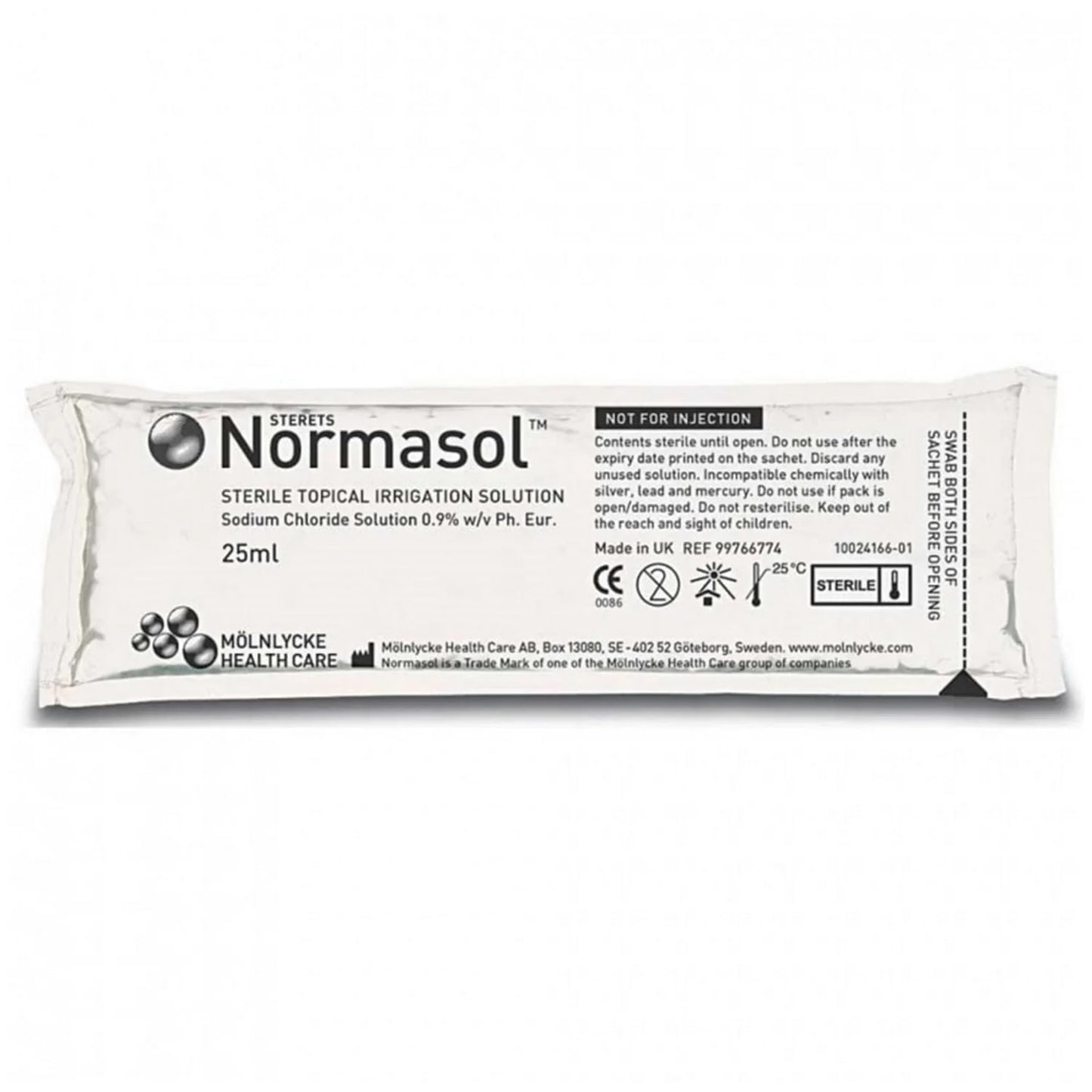 Normasol Sachets | Sterile 0.9% Sodium Chloride Solution | 25ml | Pack of 25