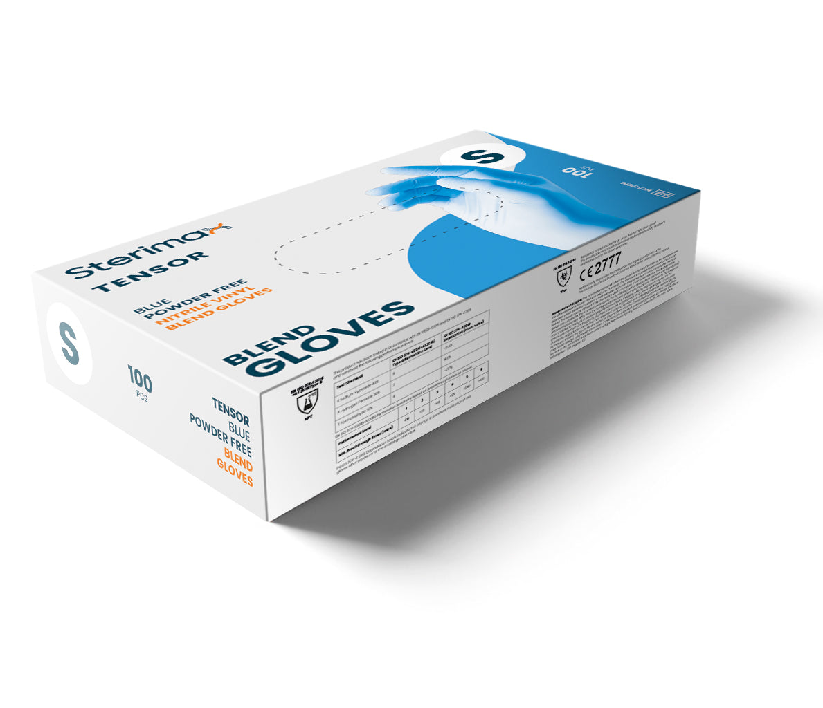 Tensor Nitrile Blend Blue Powder-Free Gloves | Box of 100