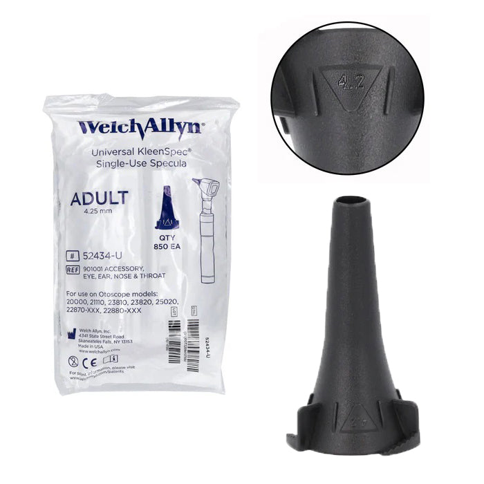 Welch Allyn Universal Kleenspec Specula | Single-Use | 2.75mm or 4.25mm | Pack of 850