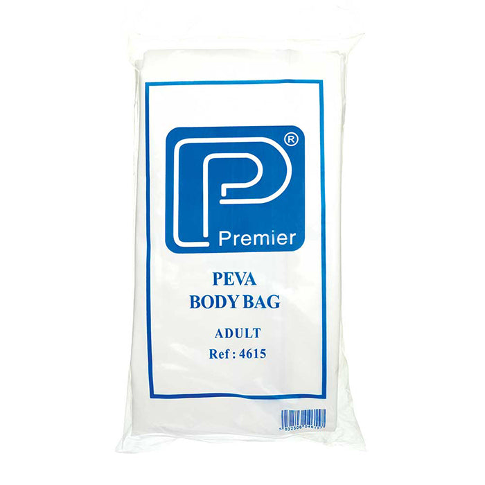 Packaged white PEVA body bag 4615