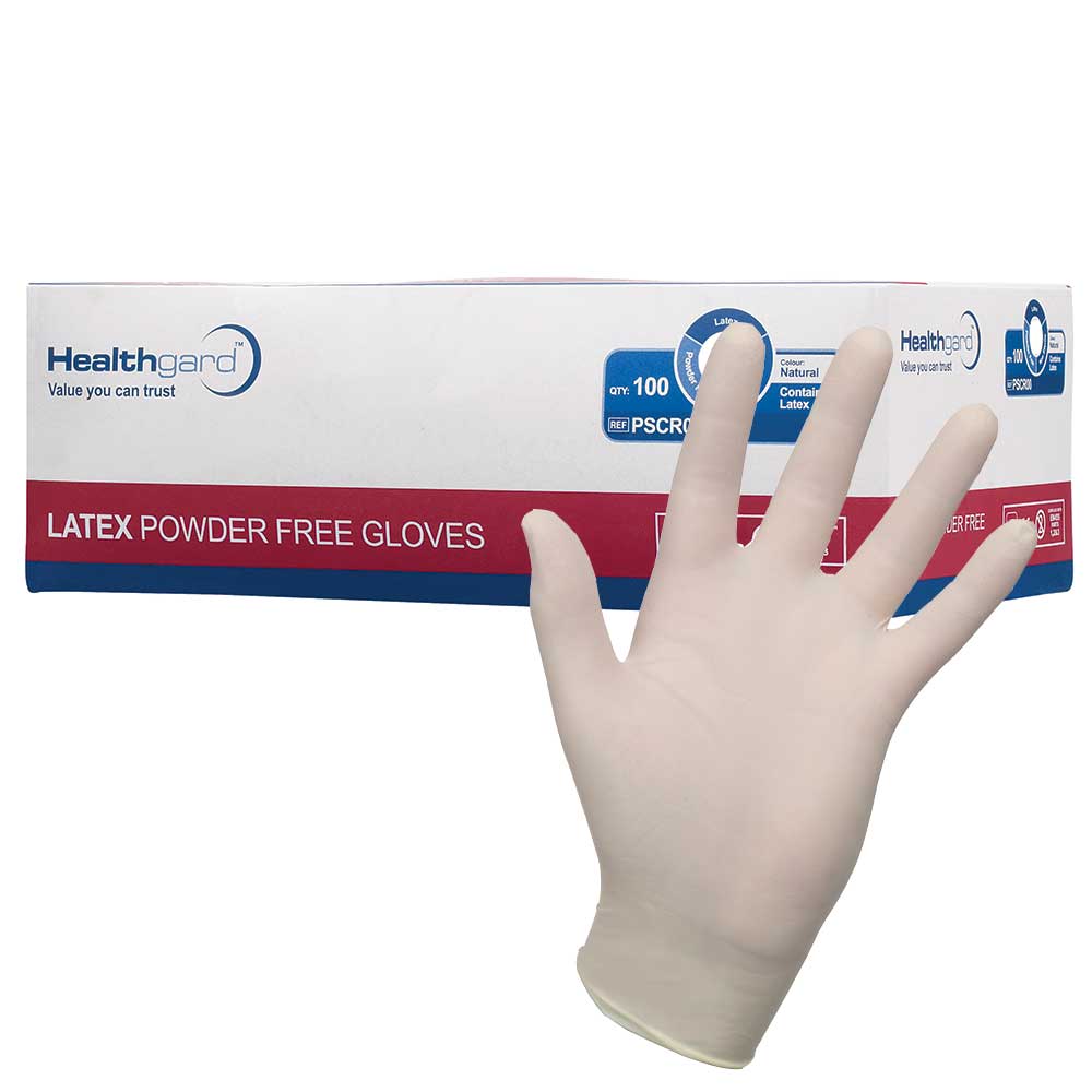 Healthgard Latex Powder Free Gloves | Various Sizes | Box of 100