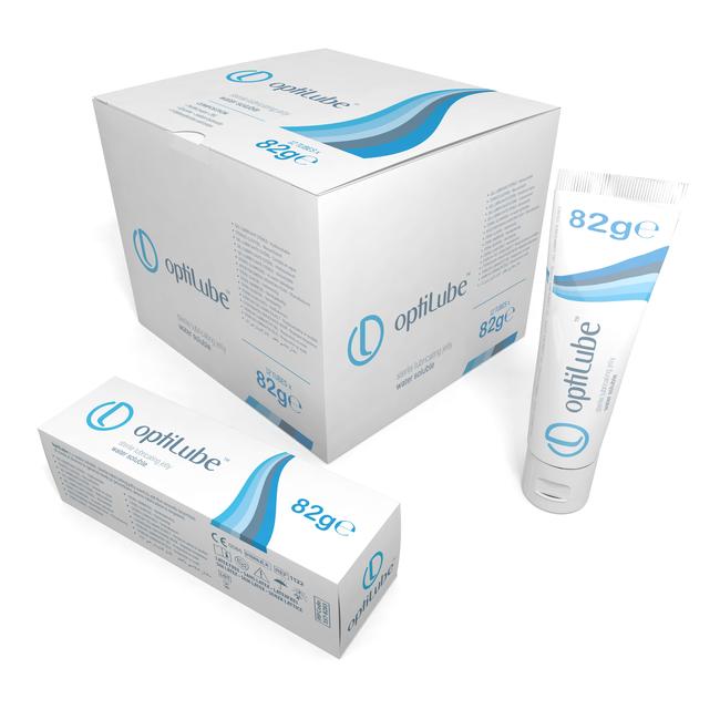 Optilube 82g sterile medical lubricant.