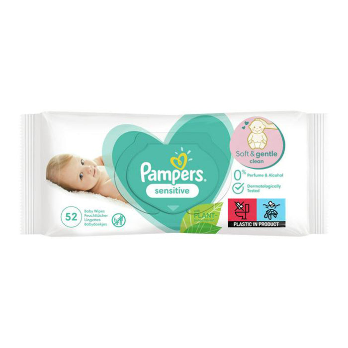 Pampers Sensitive Baby Wipes (52 Wipes)