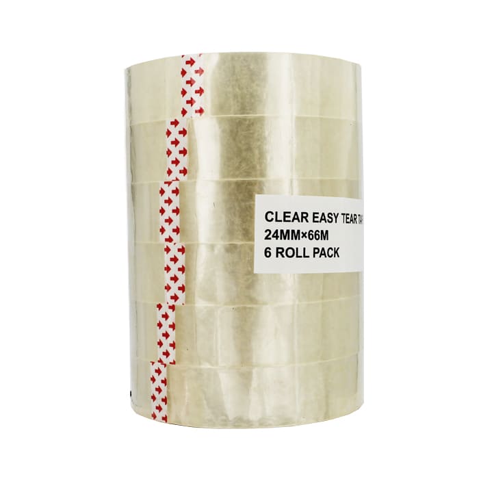 Stack of clear easy tear tape.
