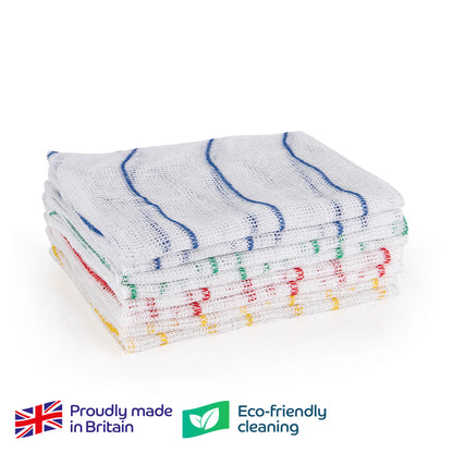 Striped Dish Cloths | 30cm x 40cm | Pack of 10