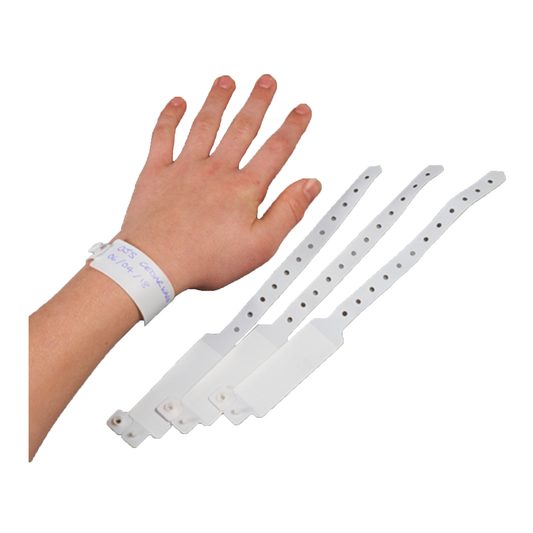 Adult White ID Bracelet with Write-on Card Insert | Box of 100