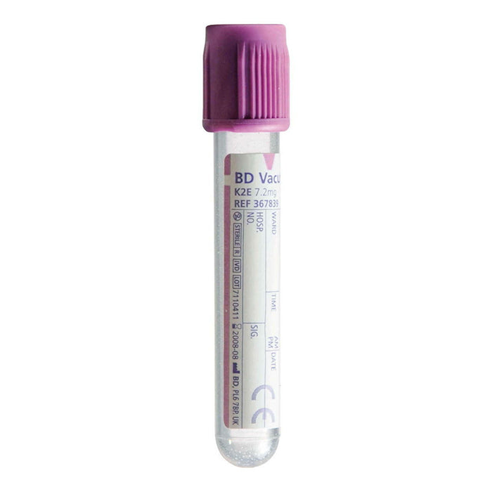 Pink Lab Tube BD Vacutainer® Purple EDTA Blood Collection Tubes | Box of 100