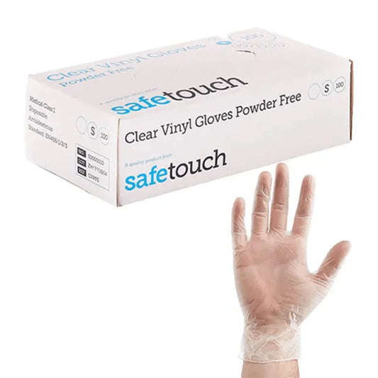 Safetouch Clear Vinyl Powder-Free Gloves | Box of 100 | Small