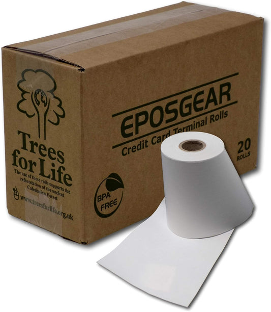 EPOSGEAR Thermal Credit Card Till Roll | 57mm x 40mm | Pack of 20