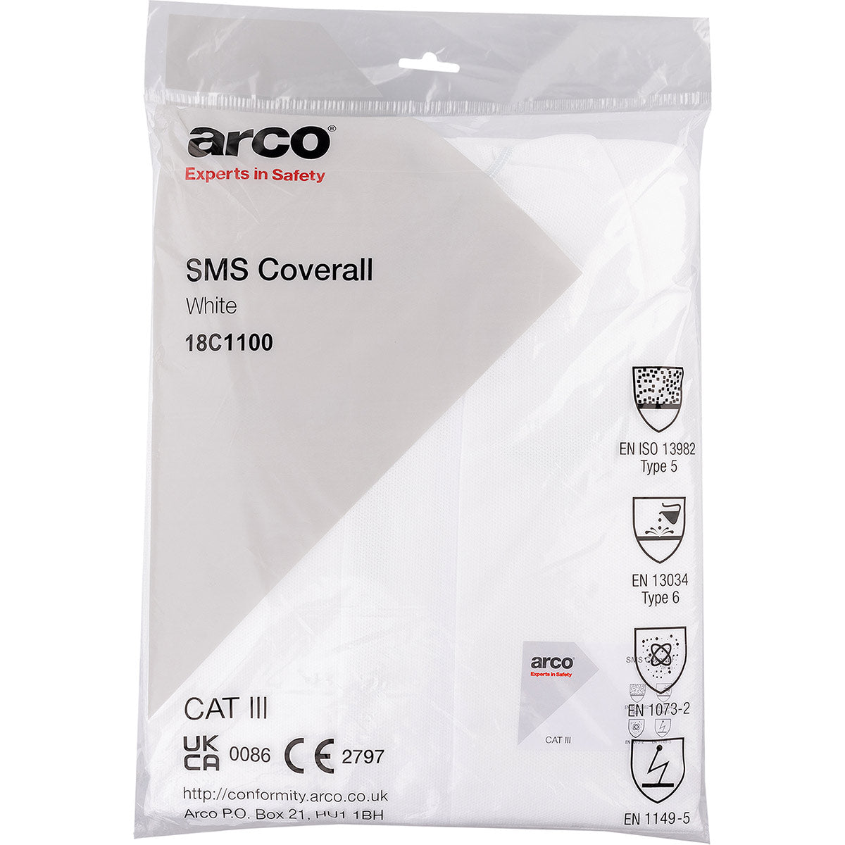 Arco SMS Type 5/6 White Chemical Coverall