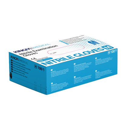 KINGFA Powder Free Blue Nitrile Gloves | X Small | Box of 100