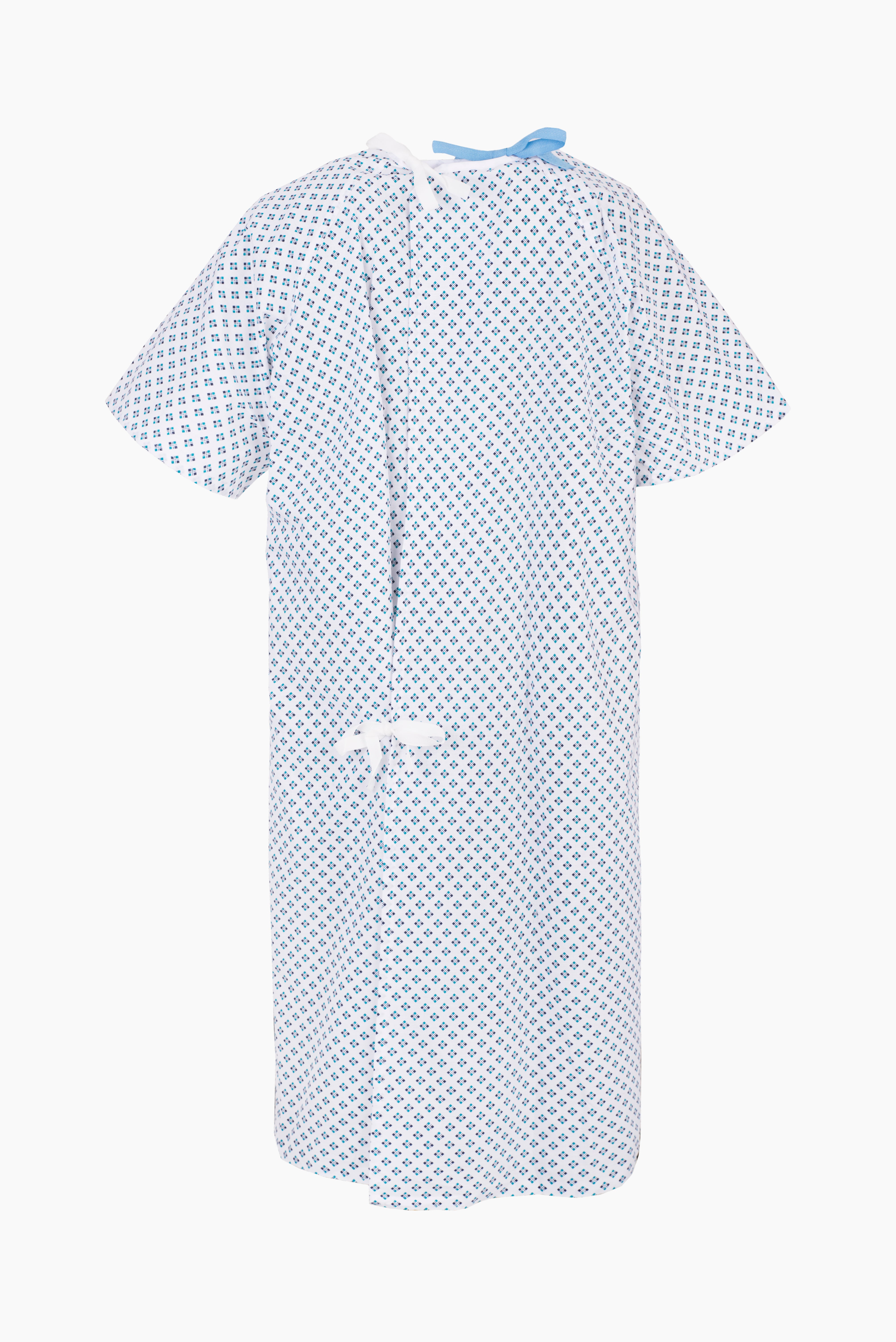 MIP Patient Gown | Blue & Green Diamond Pattern | Re-usable | Single