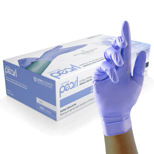 Unigloves Pearl Nitrile Powder Free Gloves | Sapphire | Box of 100