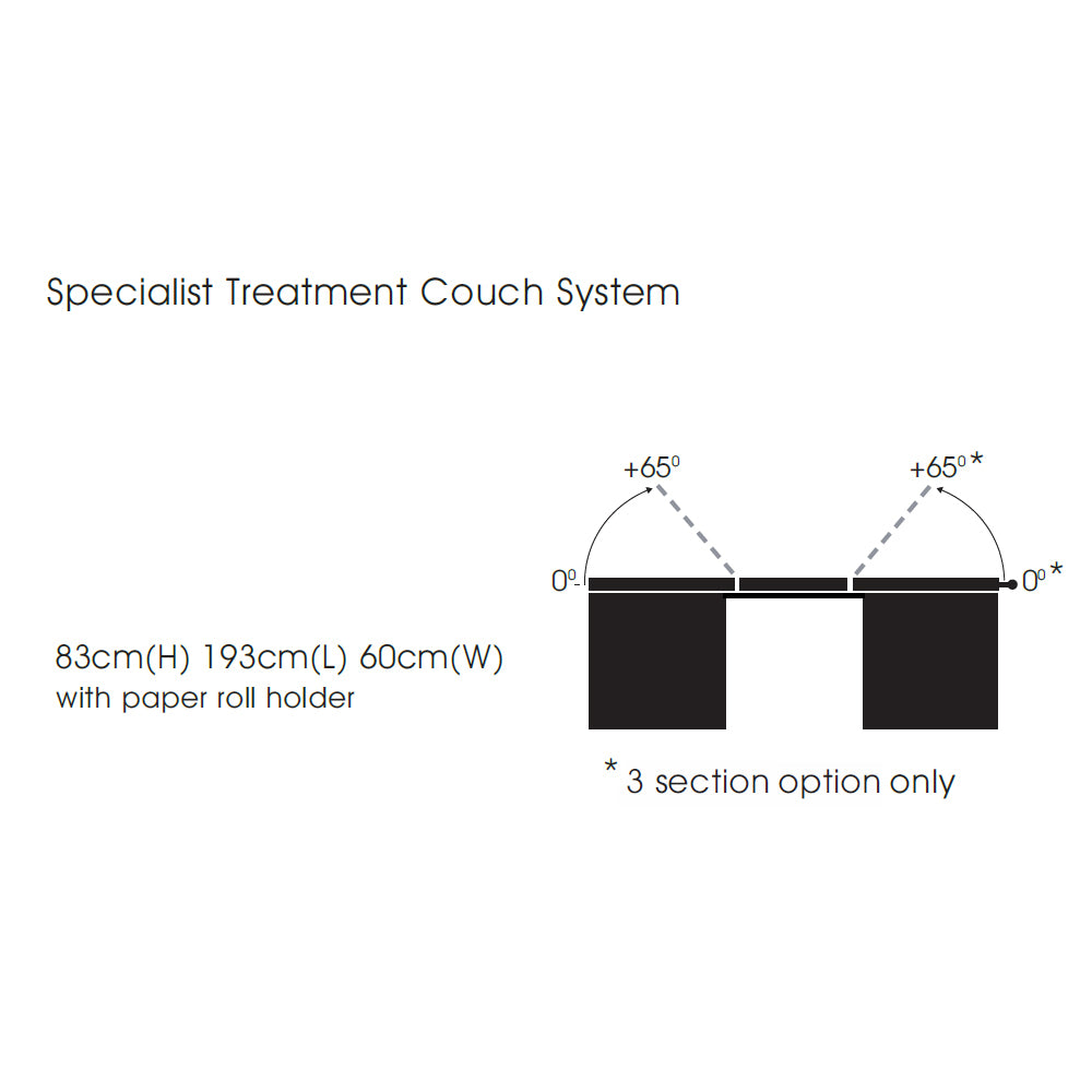 Specialist Treatment Couch with Twin Cabinet Base