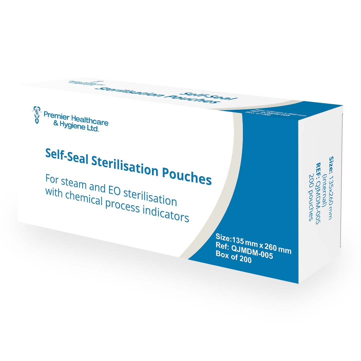 Premier Self-Seal Sterilisation Pouches | Steam & EO | Box of 200