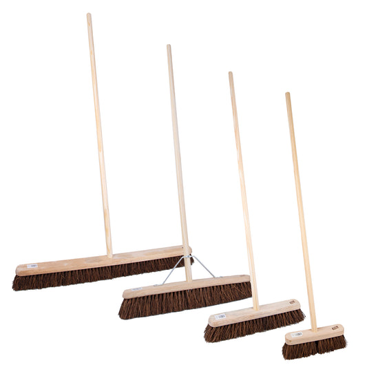 Wooden Broom with Stiff Bassine Bristles & Handle
