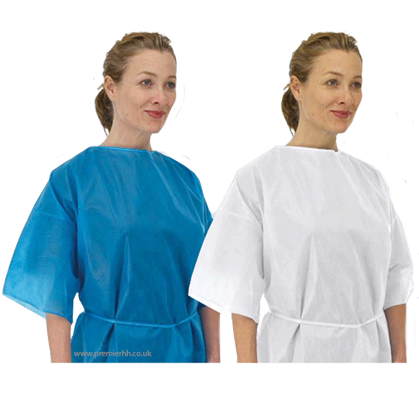 Short Sleeve Disposable Patient Exam Gown | Pack of 50 | Premier