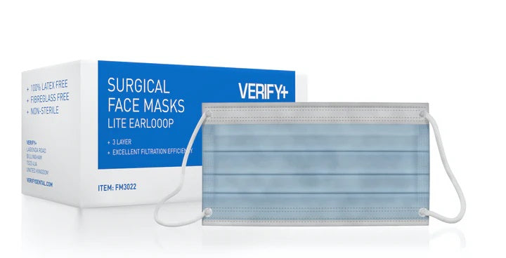 Verify+ Lite IIR Blue Surgeons Mask With Loops 3Ply (50) | PremierHH