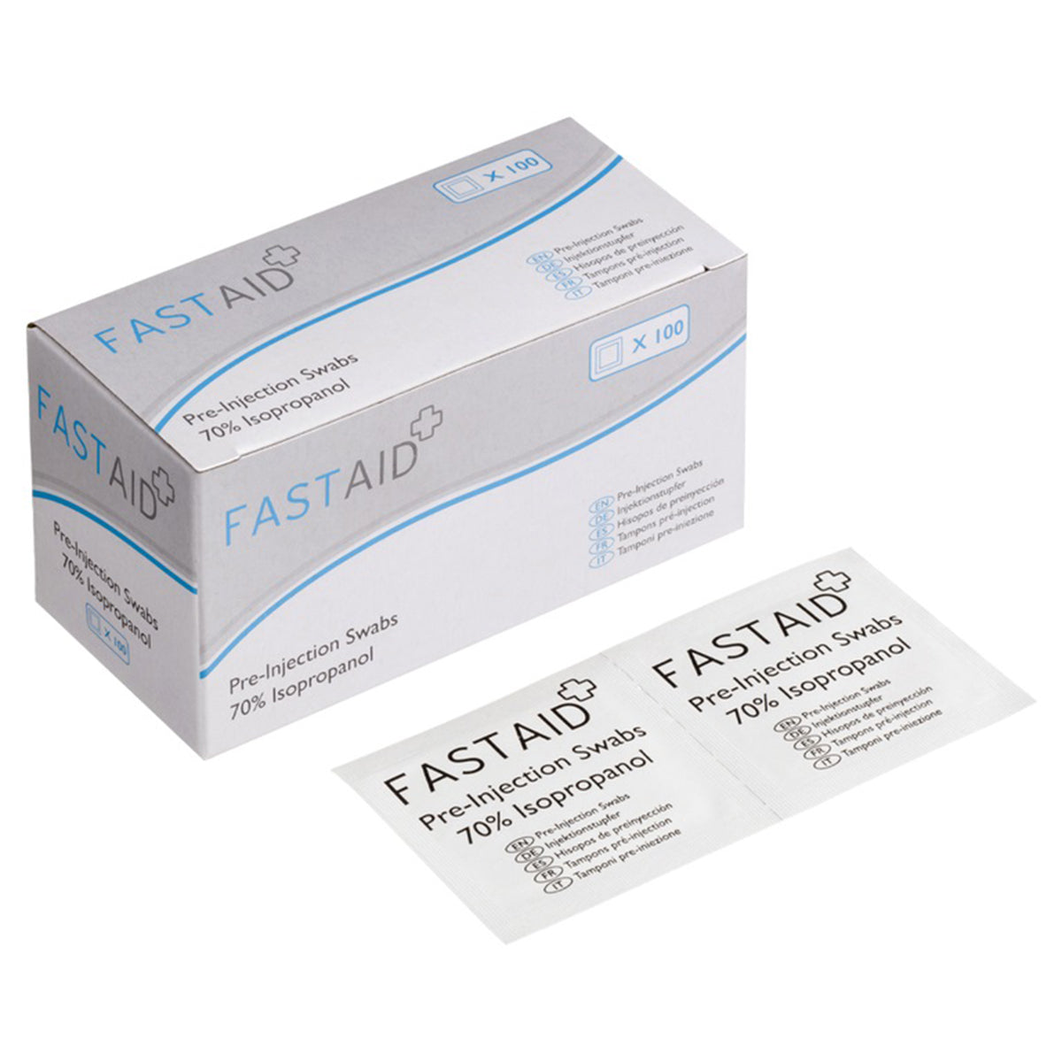 Fast Aid® Pre-Injection Swabs | 70% IPA Alcohol | 100 Sachets | 5885