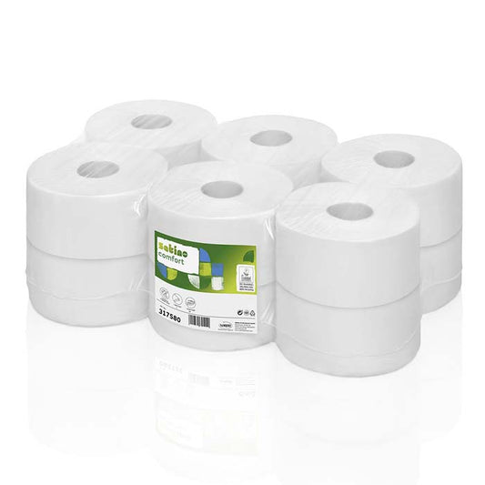 Pack of 12 jumbo toilet rolls. 