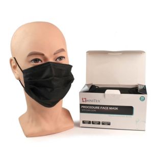 Omnitex Black Face Masks Type IIR with Ear Loops (50) MK-OX-50DU.