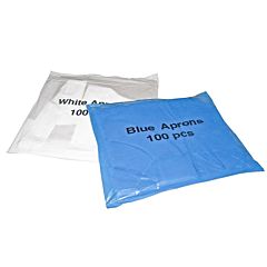 Pro Polythene Flat Pack Aprons (100) blue and white.