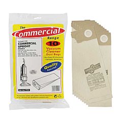 Outer pack of 'The Commercial Range' of hoover bags with the inner contents next to it. 