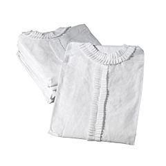 Bleached Cotton Adult Shroud (Frilled Neck & Rouche Front)