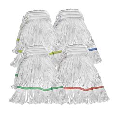 4 white colour-coded mop heads. 