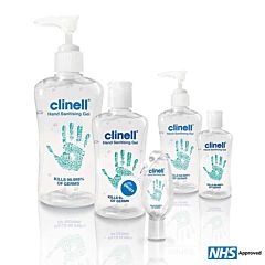 Clinell Hand Sanitising Gel 74% CHSG range. 