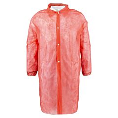 Non-Woven Visitors Coat | Stud Fastenings | Red | X-Large