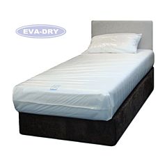 Evadry waterproof mattress protector displayed on a single bed.
