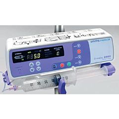 smiths medical graseby 1200 white and purple infusion pump with digital screen