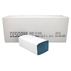 Hand Towels | 1Ply | Blue | V-Fold | 22.3cm x 22.2cm | Case of 5000