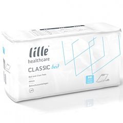 White pack of lille healthcare classic bed pads.