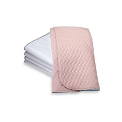Pink and white textured MIP Somona Bed Pad with tuck-in flaps. 