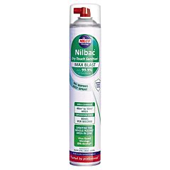 Image of front of nilbac ndt750 white and green aerosol 