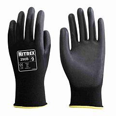 Nitrex Black PU Palm Coated Work Gloves (10 Pairs)