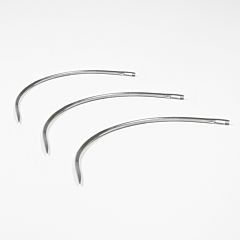 3 Curved stainless steel needles