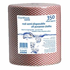 Optima Semi-Disposable All Purpose Cloth Roll - Red