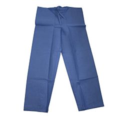 Blue disposable theatre trousers.