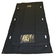 full size image of peva SL57 black body bag with white background