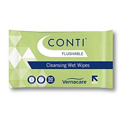 Conti® Flushable Wet Wipes (50) RSC767 outer pack. 