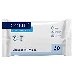 Conti® Hands And Face Wet Wipes | Lightly Fragranced | 50 Wipes